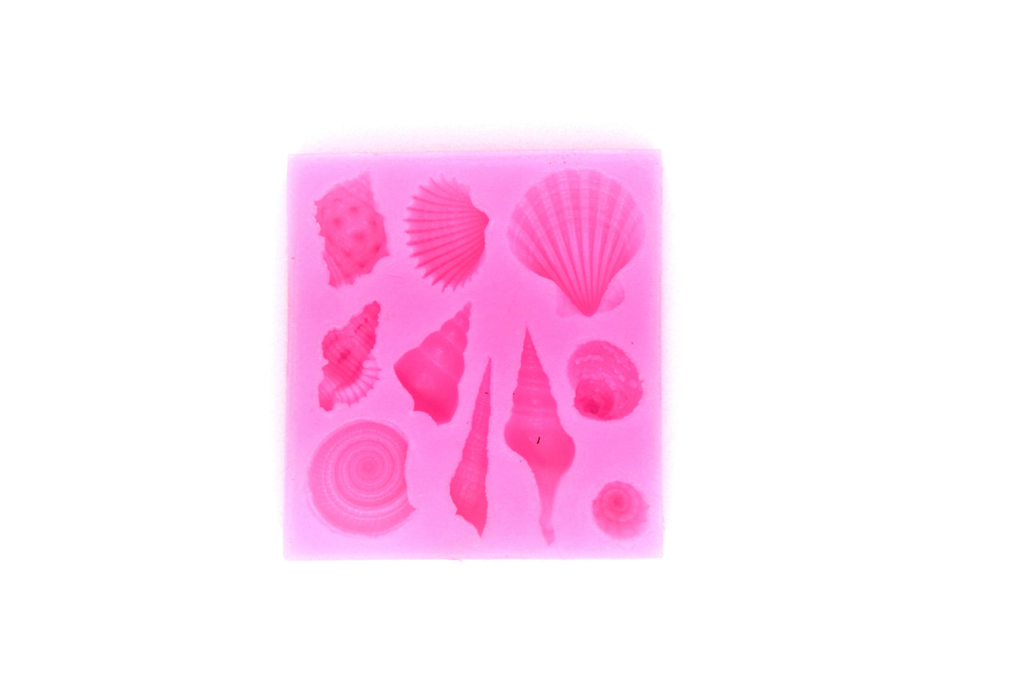 Molde silicona rosado conchitas de mar