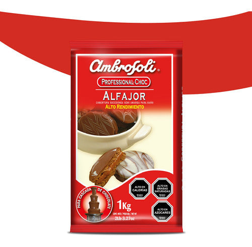 Chocolate alto rendimiento profesional choc tableta ambrosoli 1kg cobertura alfajor roja