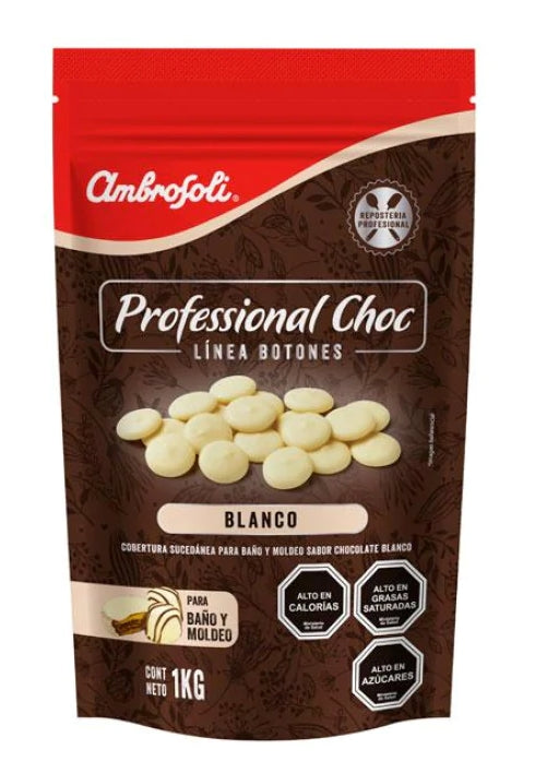 Chocolate blanco profesional choc linea botones ambrosoli 1kg