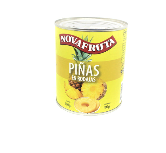 Piñas en rodajas novafruta 850 gr peso neto