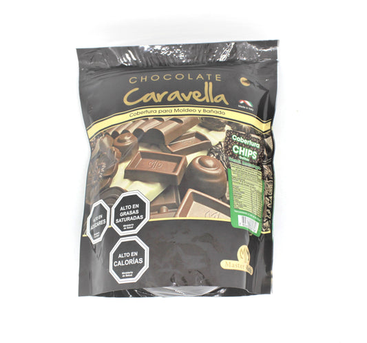 Chocolate caravella moldeo y bano chips semi amargo 1 kg