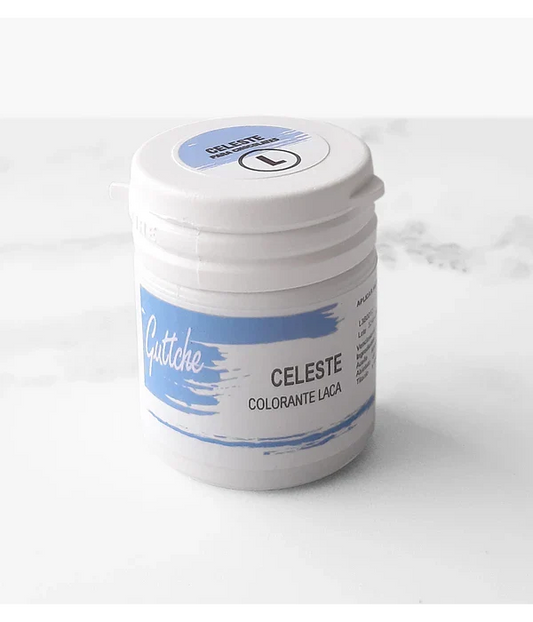 Colorantes guttche en laca celeste